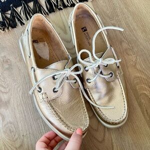 White Mountain Metallic Gold Boat Shoes | Loafers | Size 7.5